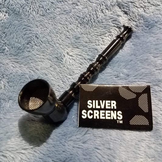 NEW Small Black Bamboo Smoking Pipe Tobacco Herb Portable Metal Pocket Size