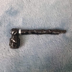 Small Black Deluxe Smoking Pipe Tobacco Herb Portable Metal Glass Travel Size