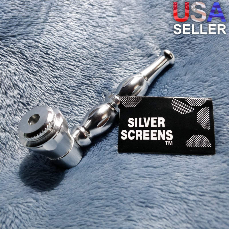 NEW Small Silver Stylish Smoking Pipe Tobacco Herb Portable Metal Pocket Size