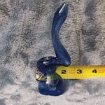 Small Elegant Ice Blue Water Pipe Tobacco Smoking Glass Travel Size